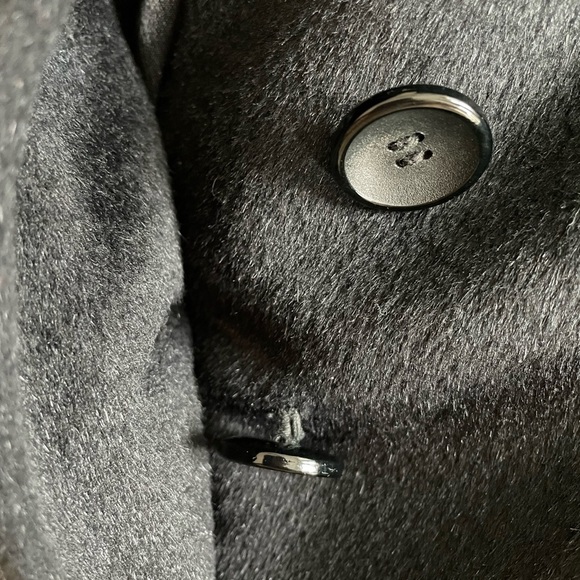 Vintage Seymour Fox Black Wool & Cashmere Bow Accent Button Coat - Picture 12 of 16